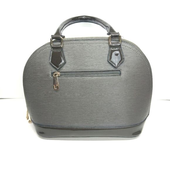 TRACY ZHOU Women's Gray Faux Leather Top Handle Satchel Structured Purse - Picture 2 of 11